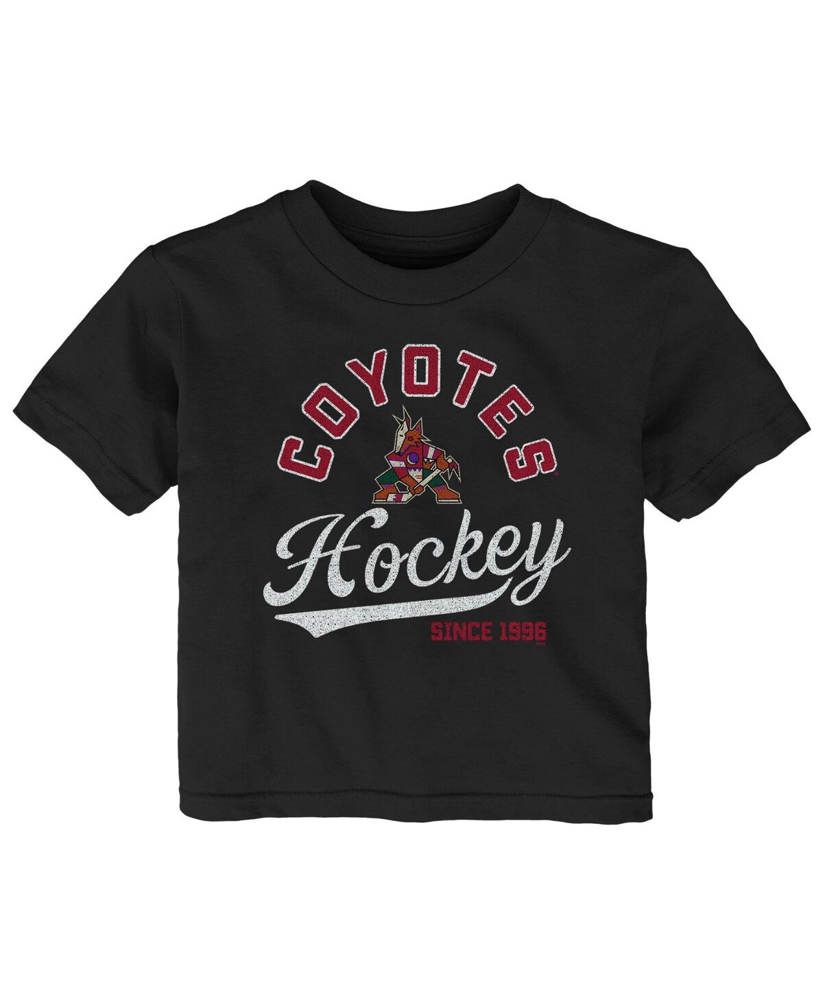 Outerstuff Babies' Toddler Boys And Girls Black Arizona Coyotes Take The Lead T-shirt