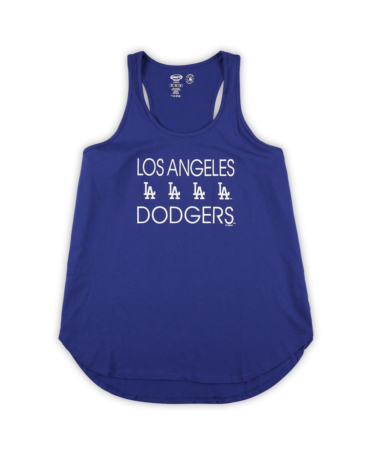 Shop Concepts Sport Women's  Royal, Heather Gray Los Angeles Dodgers Plus Size Meter Tank Top And Pants Sl In Royal,heather Gray