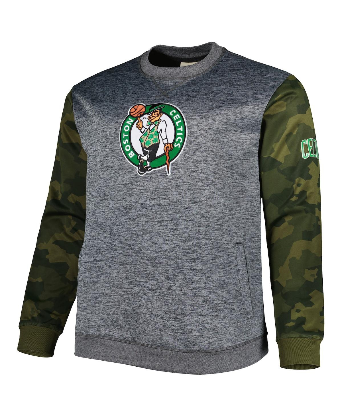 Shop Fanatics Men's Heather Charcoal Boston Celtics Big And Tall Camo Stitched Sweatshirt