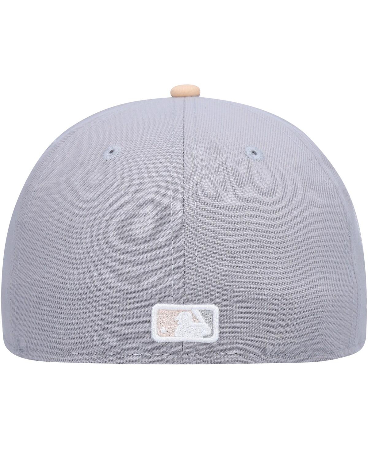 NEW ERA MEN'S NEW ERA GRAY, PEACH SAN FRANCISCO GIANTS 2007 MLB ALL-STAR GAME PURPLE UNDERVISOR 59FIFTY FITT 