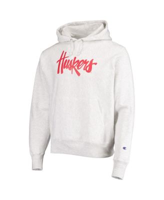 Men's Heathered Gray Nebraska Huskers Team Vault Logo Reverse Weave Pullover Hoodie