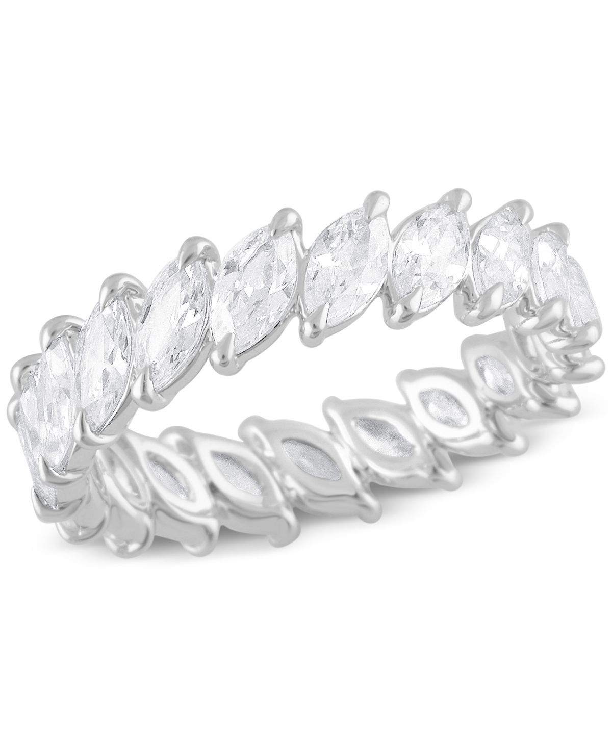 Badgley Mischka Certified Lab Grown Diamond Marquise-cut Eternity Band (3 Ct. T.w.) In 14k Gold In White Gold