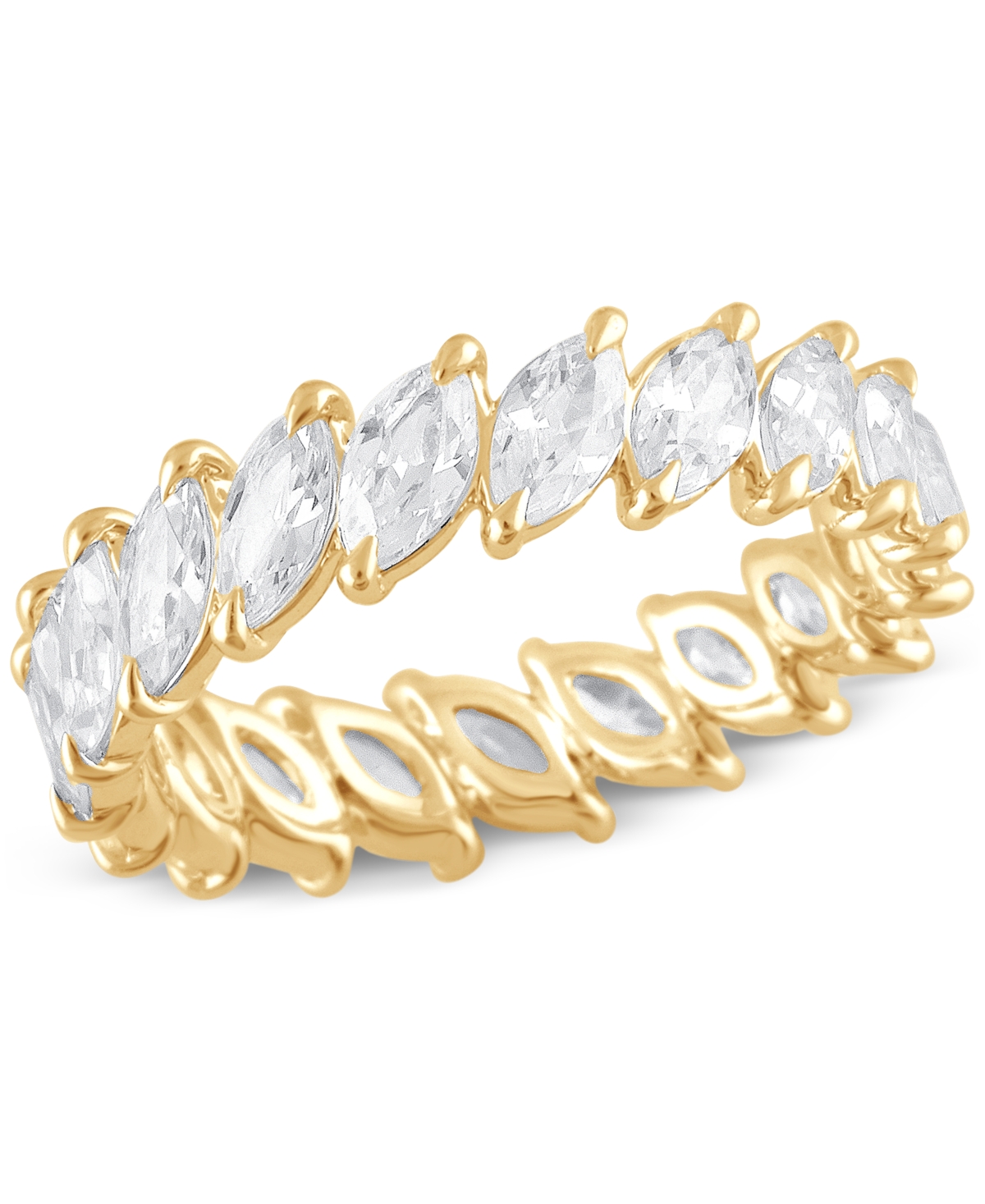 Badgley Mischka Certified Lab Grown Diamond Marquise-cut Eternity Band (3 Ct. T.w.) In 14k Gold In Yellow Gold