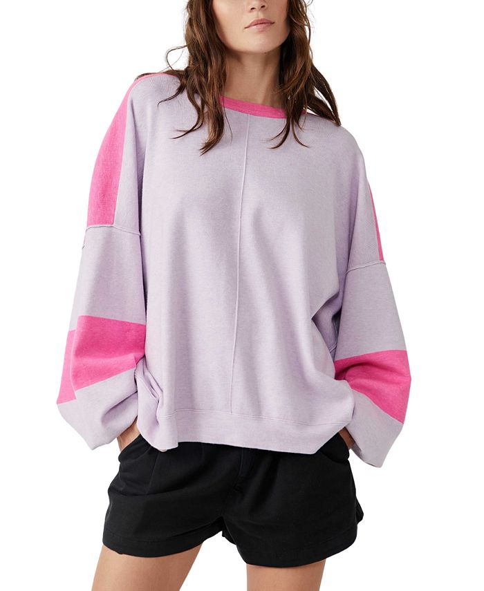 Free People Women s Uptown Colorblock Pullover Top Macy s