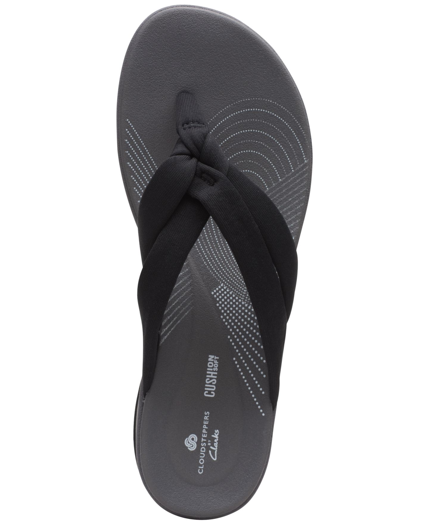 Женские сандалии Clarks Cloudsteppers™ Arla Kaylie Slip-On Thong, цвет: Чёрный — фото 5