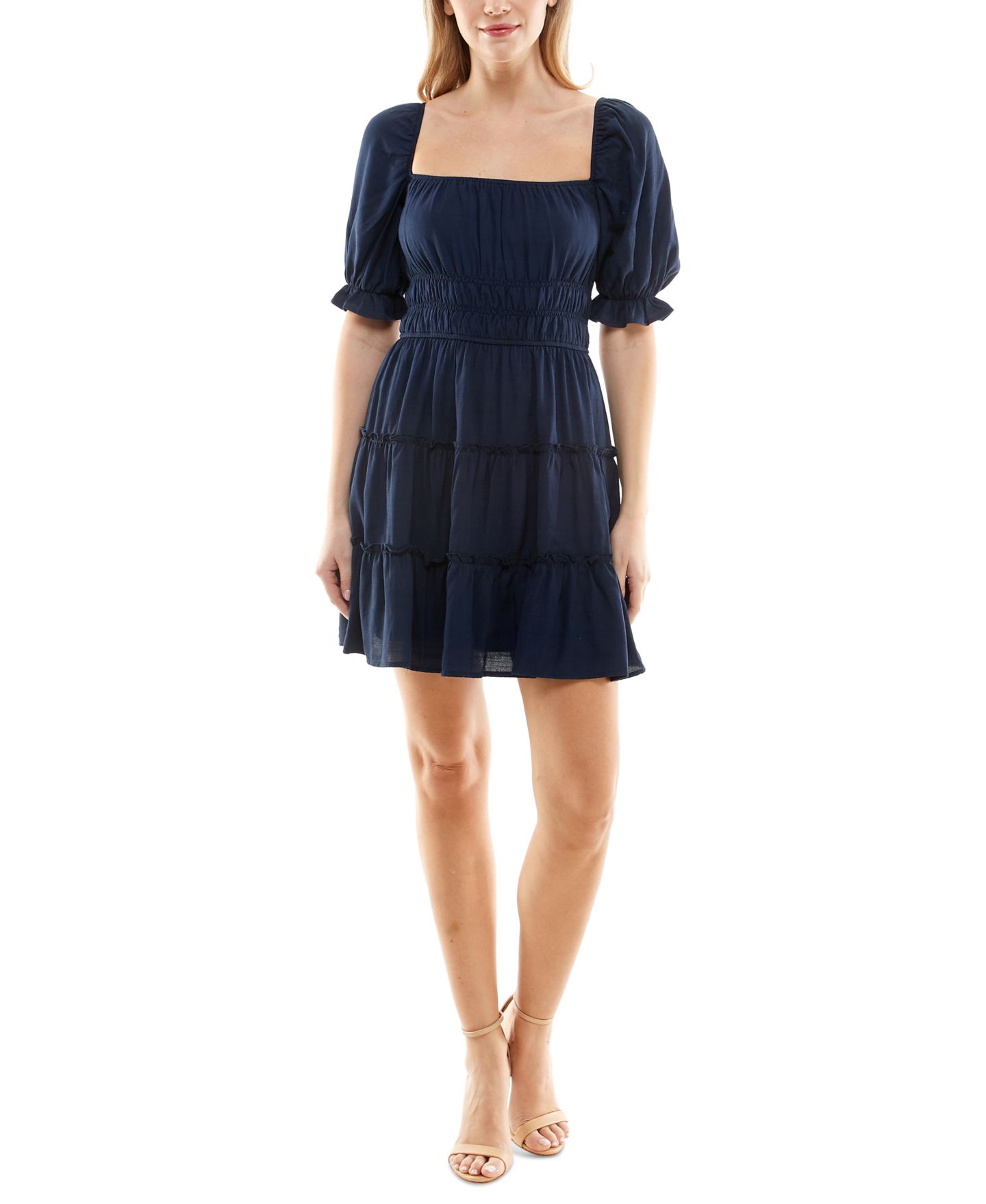 Женское платье Trixxi Juniors' Tiered Fit & Flare, цвет: Тёмно-синий — фото 8