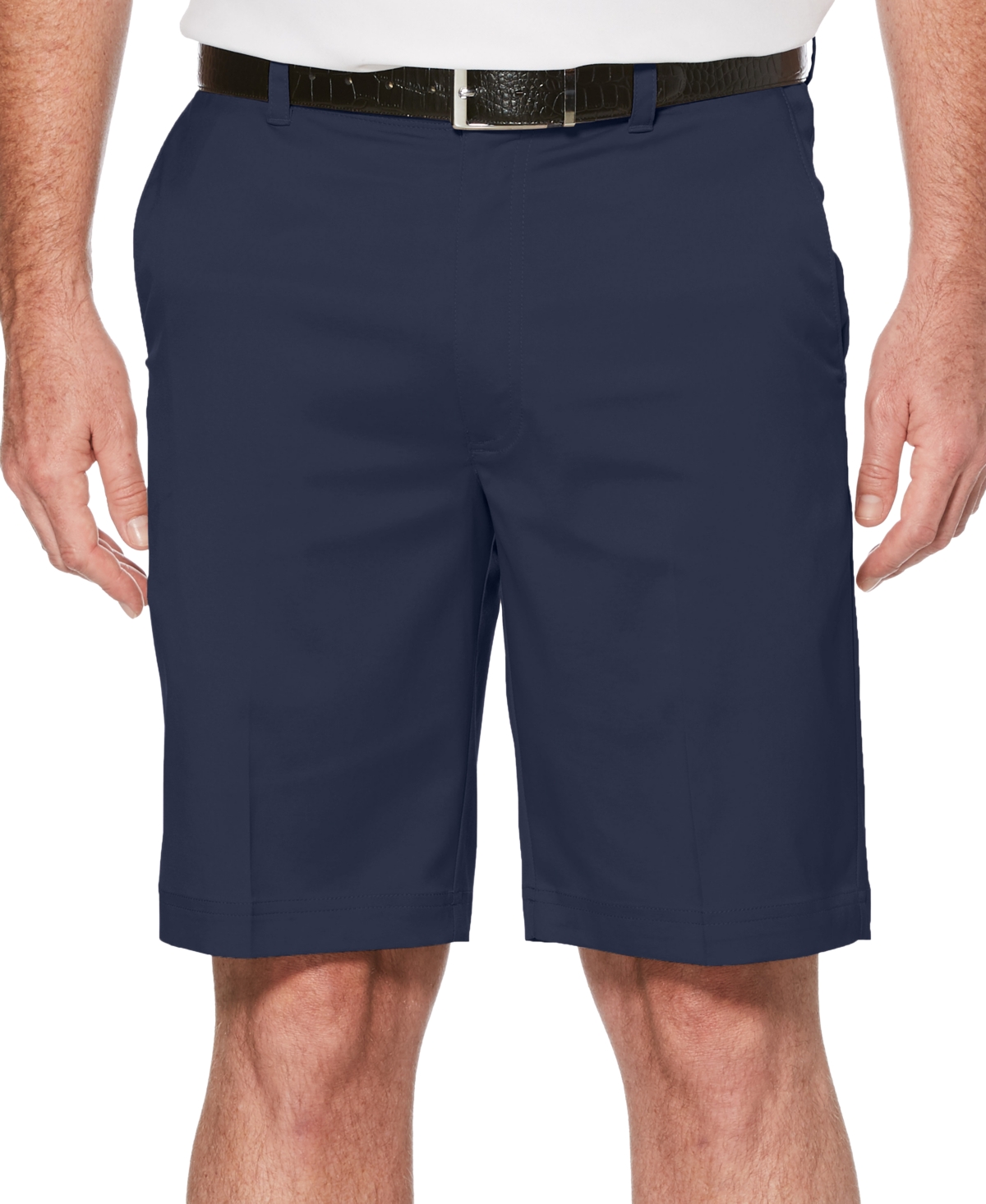 Shop Pga Tour Men's Big & Tall Flat Front Active Waistband Golf Shorts In Black Iris