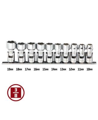 10 Piece 3/8 Inch Drive Metric Universal 6 Point Socket Set