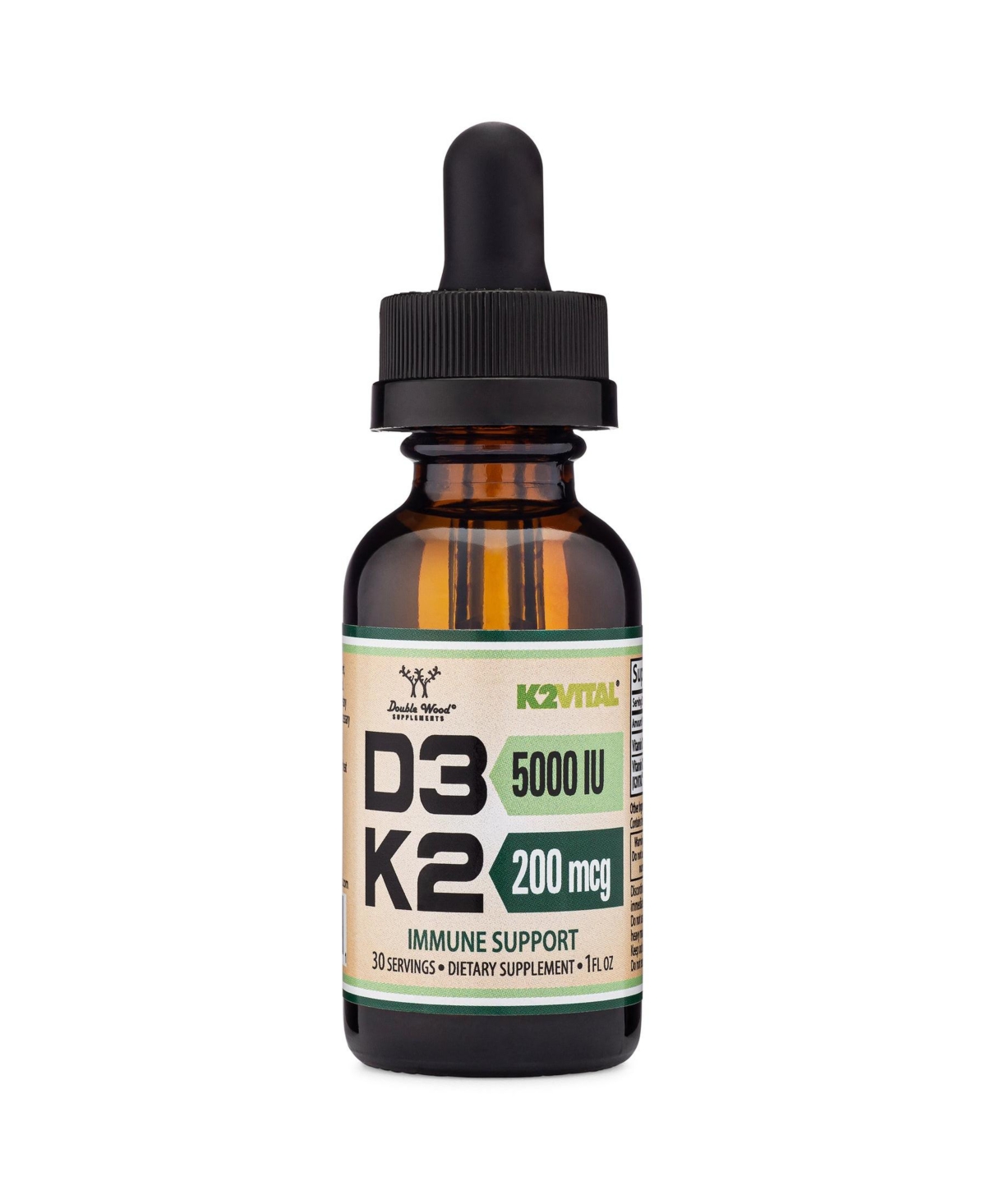 Vitamin D3 + K2 Liquid - 5000 Iu D3, 200 mcg K2 / mL, 30 servings
