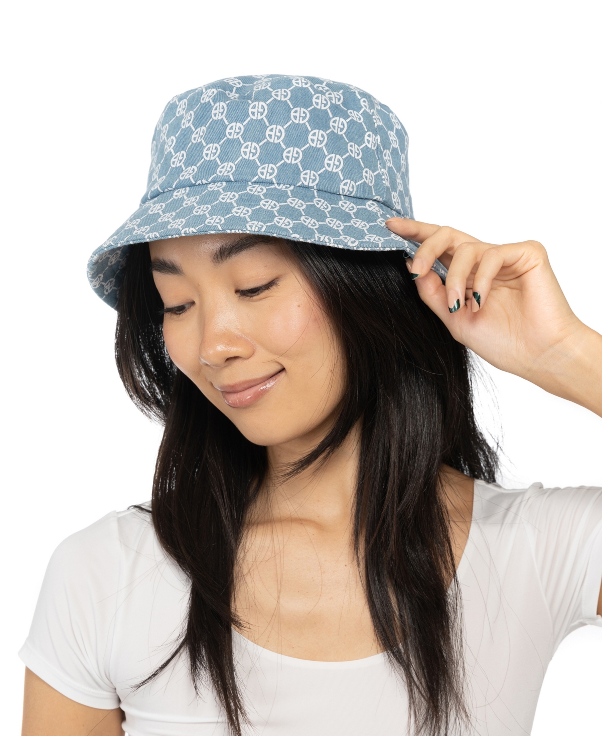 Giani Bernini Women's Cotton Logo-Print Denim Bucket Hat