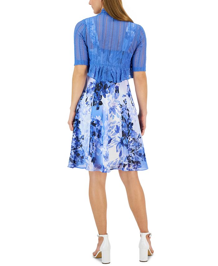 Connected Petite 2Pc. Crochet Jacket & Dress Set Macy's