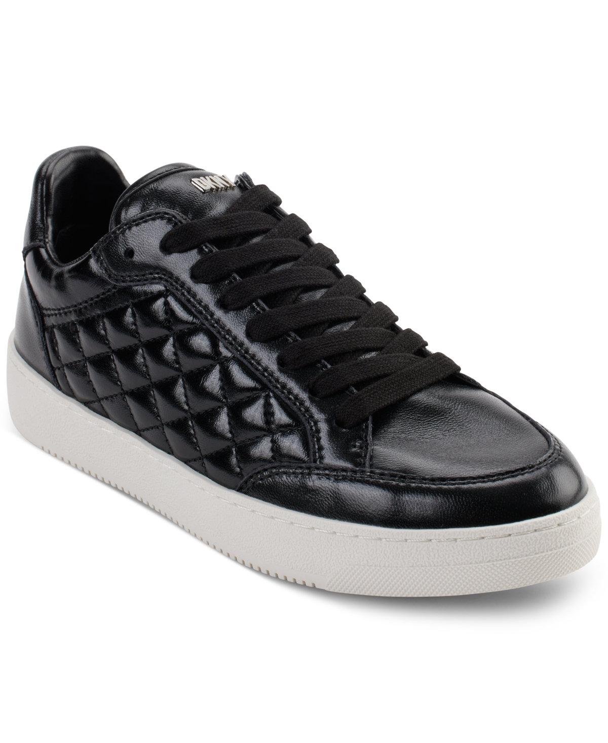 Dkny Women's Oriel Quilted Lace-up Low-top Sneakers In Black