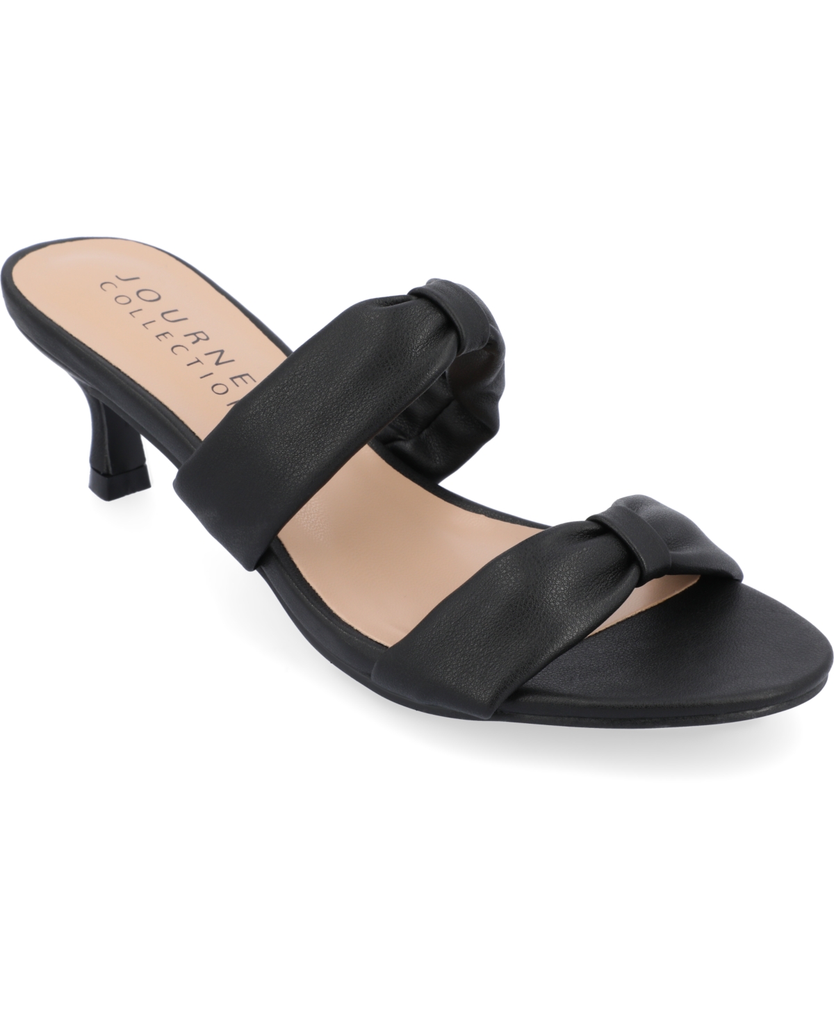 Shop Journee Collection Women's Dyllan Double Strap Kitten Heel Dress Sandals In Black