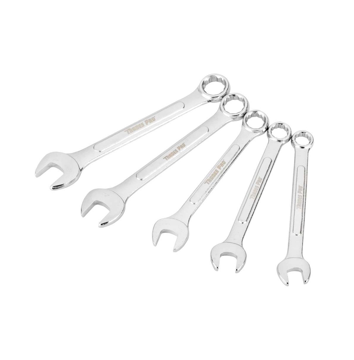 5 Piece Sae Combination Wrenches - Silver
