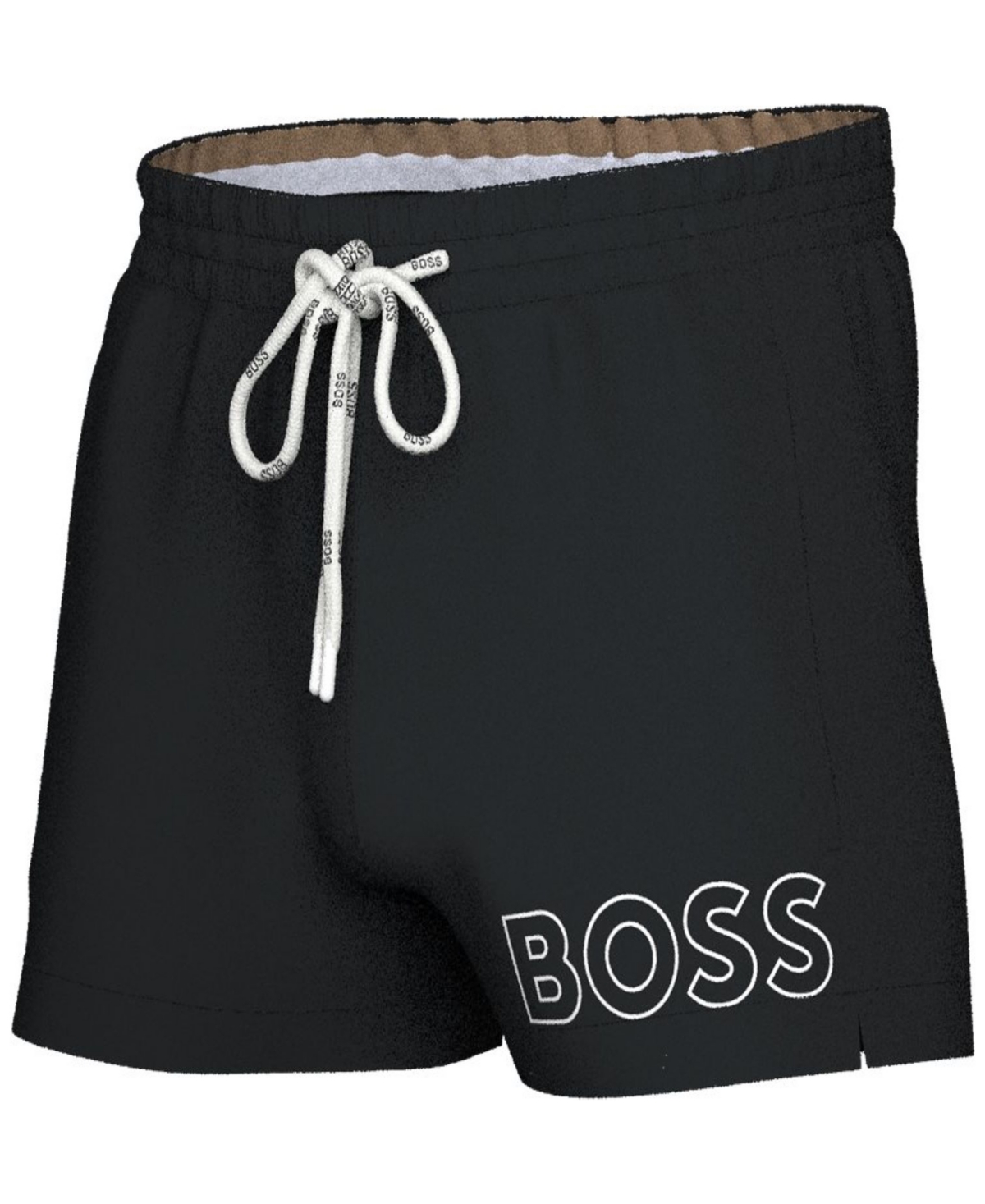 Hugo Boss Boss By  Men's Mooneye Outlined Logo Drawstring 3" Swim Trunks In Black