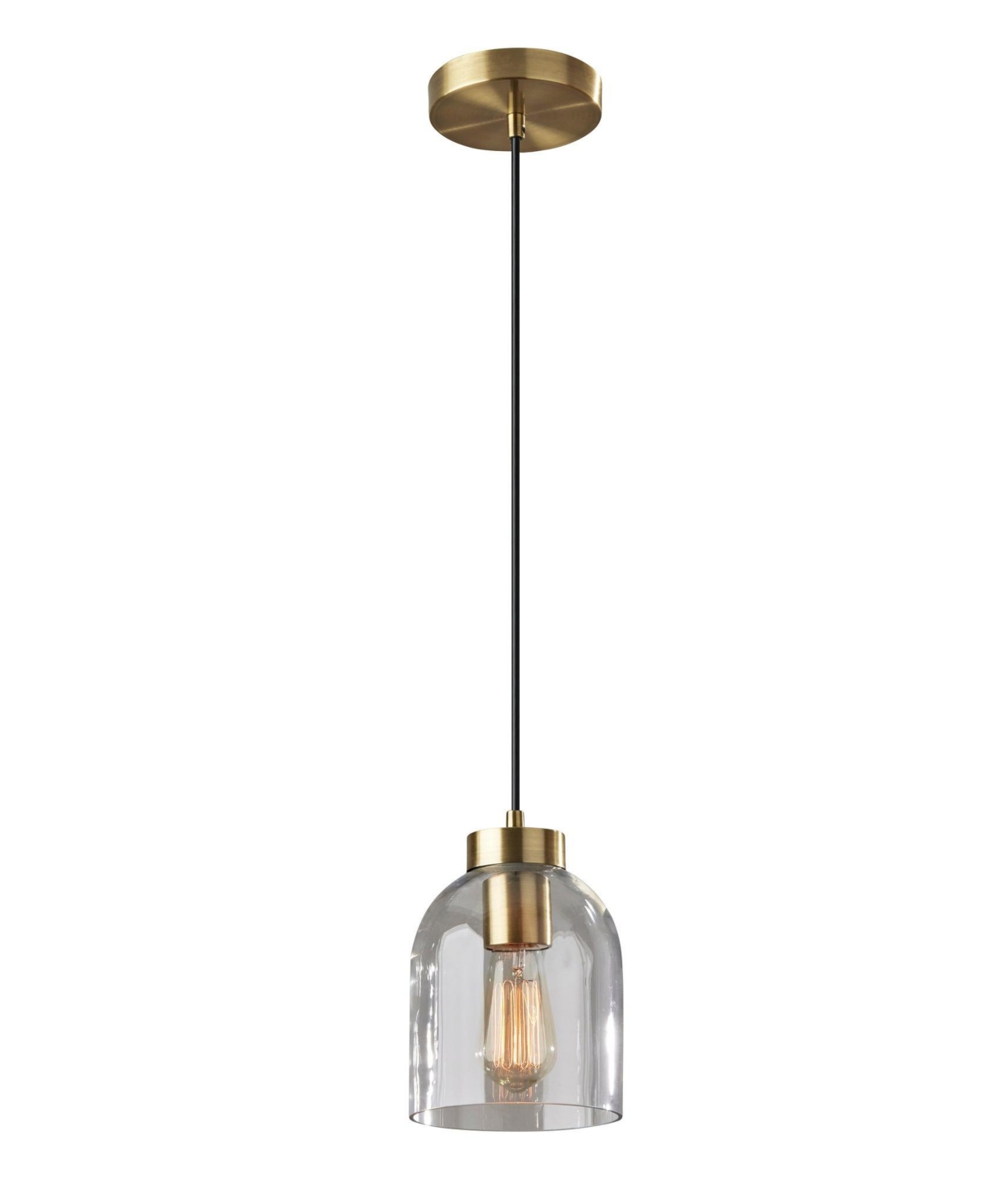 Adesso Bristol Pendant Lamp In Antique-like Brass