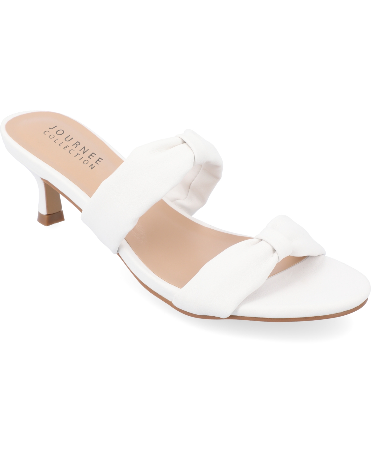 Shop Journee Collection Women's Dyllan Double Strap Kitten Heel Dress Sandals In White