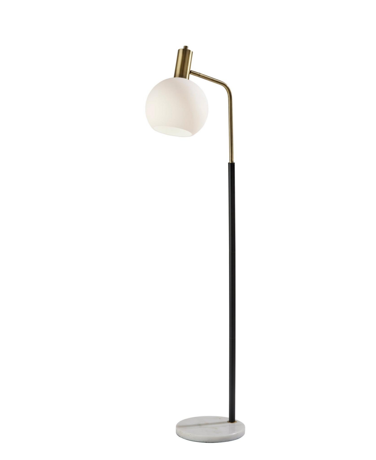 Adesso Corbin Floor Lamp In Black Antique-like Brass
