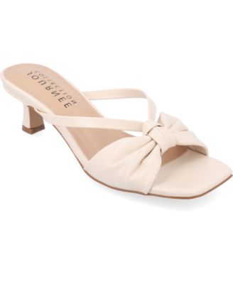 Journee Collection - Collection Women's Starling Two Tone Kitten Heel Dress Sandals