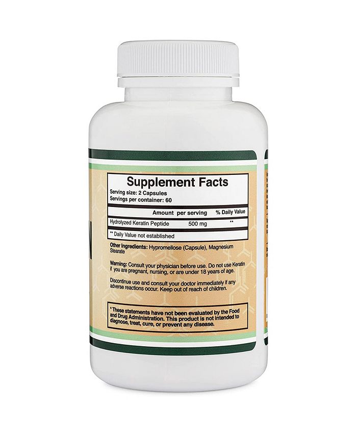 Double Wood Supplements Keratin 120 capsules, 500 mg servings Macy's