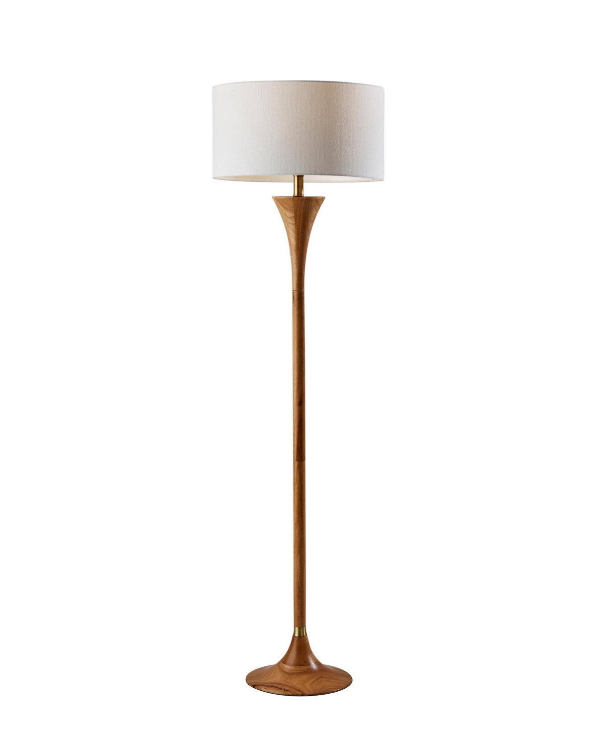 Shop Adesso Rebecca Floor Lamp In Natural Rubberwood With Antique-like Bra