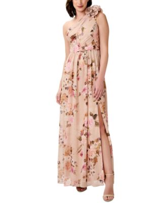 Adrianna Papell - Women's Floral-Print One-Shoulder Gown