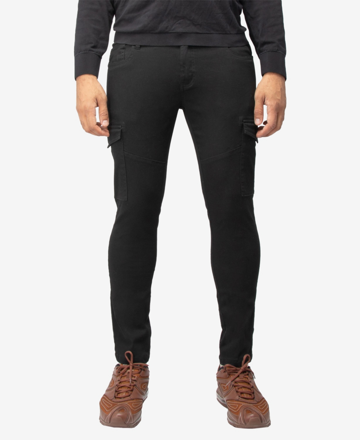 Shop X-ray Men's Slim Fit Commuter Chino Pant With Cargo Pockets In Black