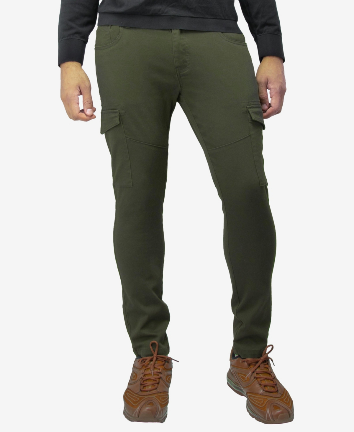 X-ray Men's Slim Fit Commuter Chino Pant With Cargo Pockets In Olive