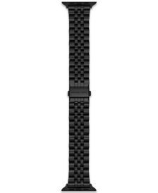 Nine West Women's Stainless Steel Mesh Bracelet with Black Printed Pattern  and Adaptors Compatible 42mm, 44mm, 45mm Ultra 49mm Apple Watch