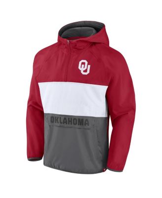 Men's Crimson Oklahoma Sooners Victory On Raglan Quarter-Zip Hoodie