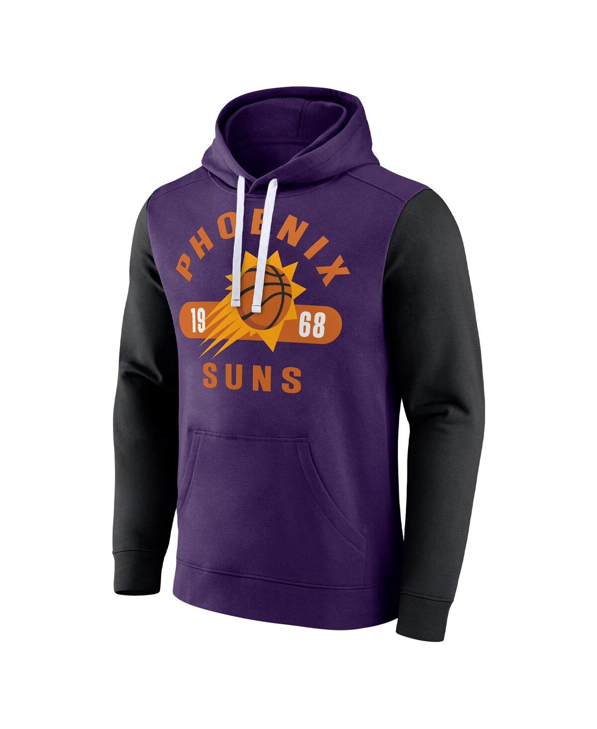 Men's Fanatics Black Phoenix Suns Attack Colorblock Pullover Hoodie - Black