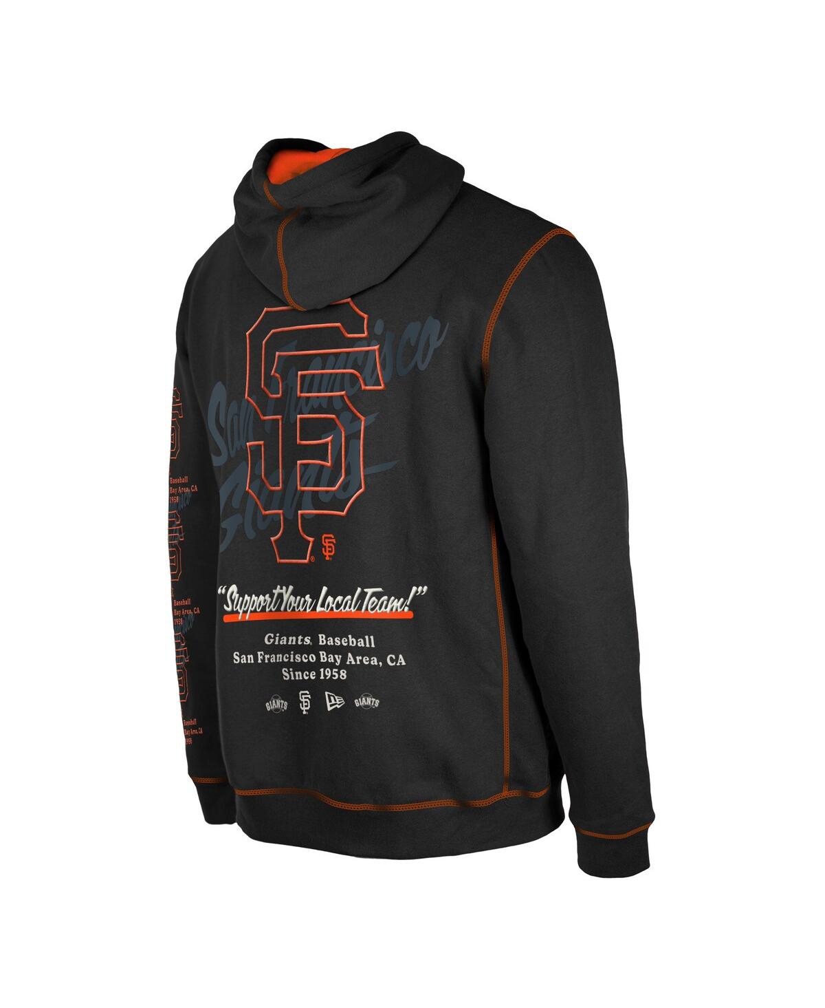 Shop New Era Men's  Black San Francisco Giants Team Split Pullover Hoodie