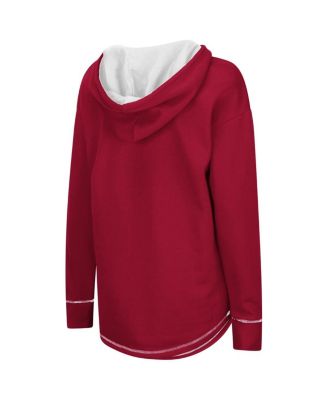 Women's Crimson Oklahoma Sooners Tunic Pullover V-Neck Hoodie