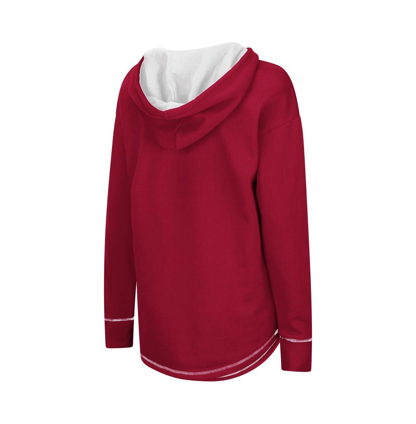 Женское худи Colosseum Crimson Oklahoma Sooners Tunic Pullover V-Neck — фото 2