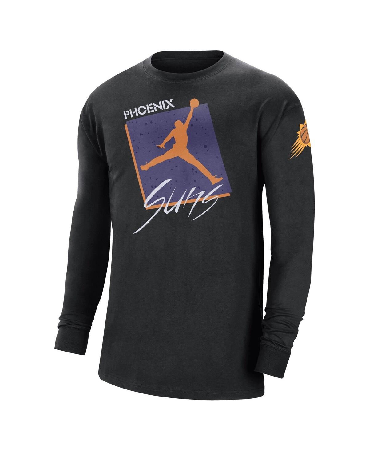 Jordan Men's  Black New York Knicks Courtside Max 90 Vintage-like Wash Statement Edition Long Sleeve In Black