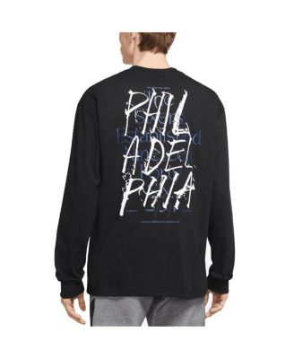 Men's Black Philadelphia 76ers Courtside Established City Max90 Long Sleeve T-shirt