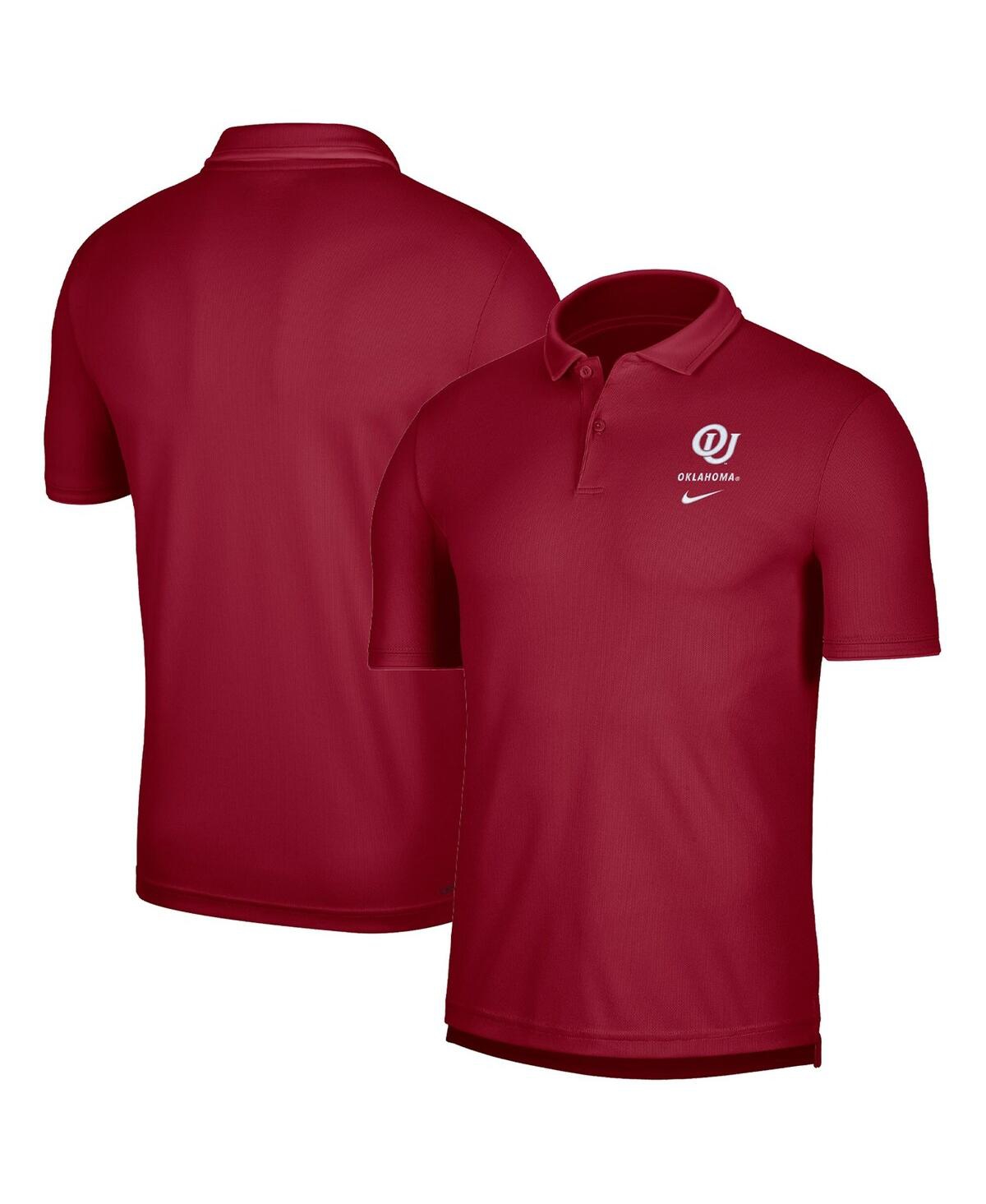 Shop Nike Men's  Crimson Oklahoma Sooners Uv Performance Polo Shirt