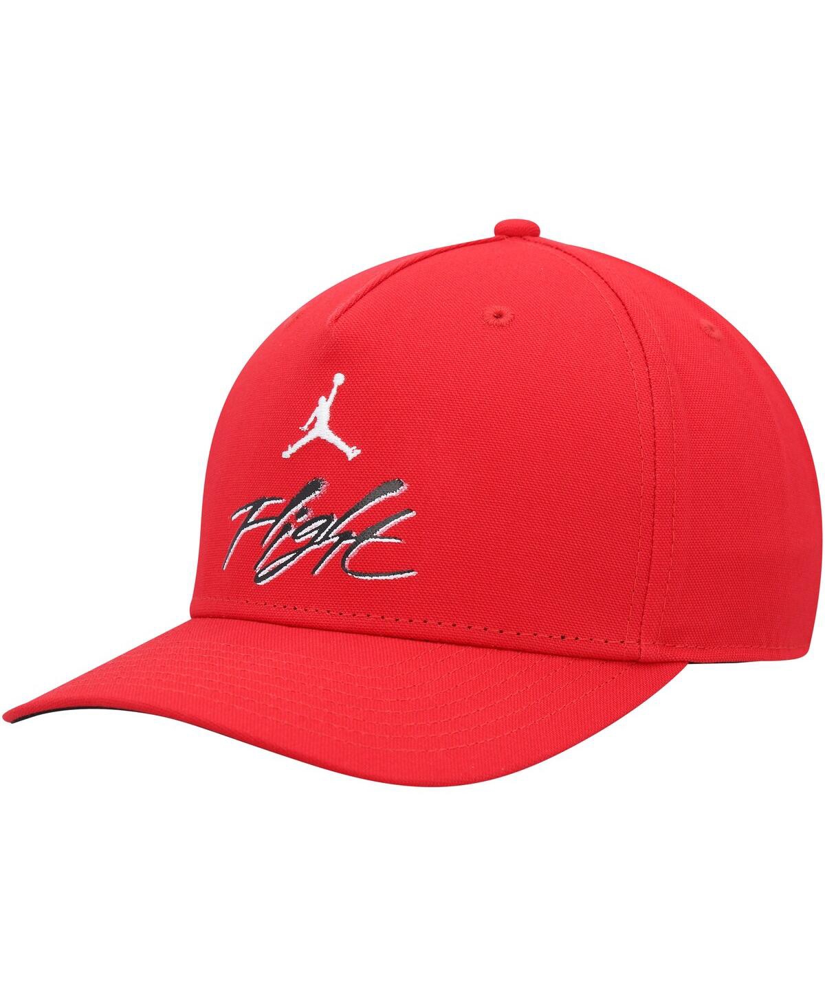 Shop Jordan Men's  Red Classic99 Flight Snapback Hat