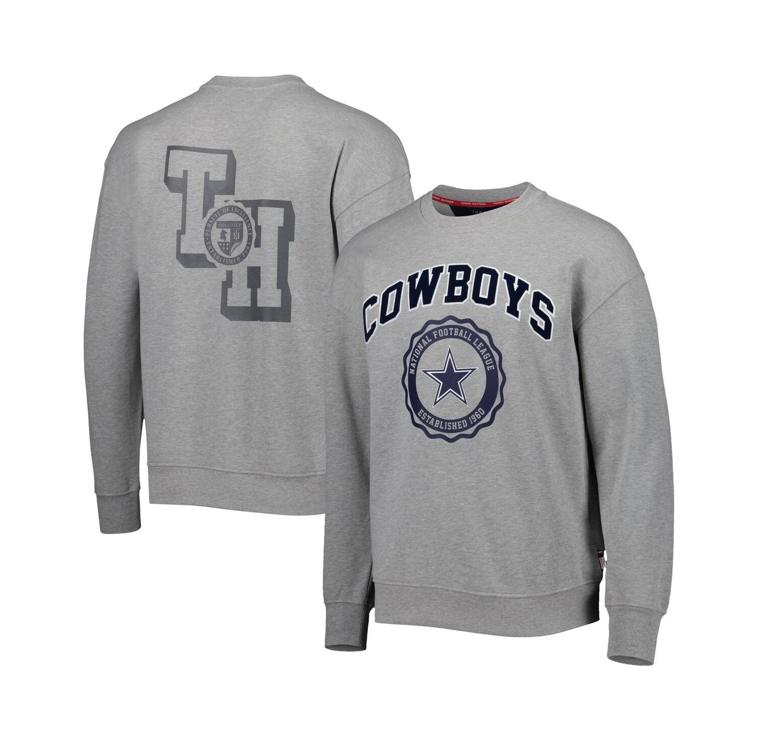 Men's Heather Gray Dallas Cowboys Ronald Crew Sweatshirt