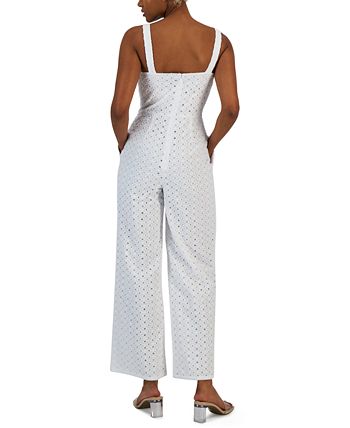 Material Girl Juniors Lace Detail Illusion Jumpsuit Only At Macys, $64, Macy's