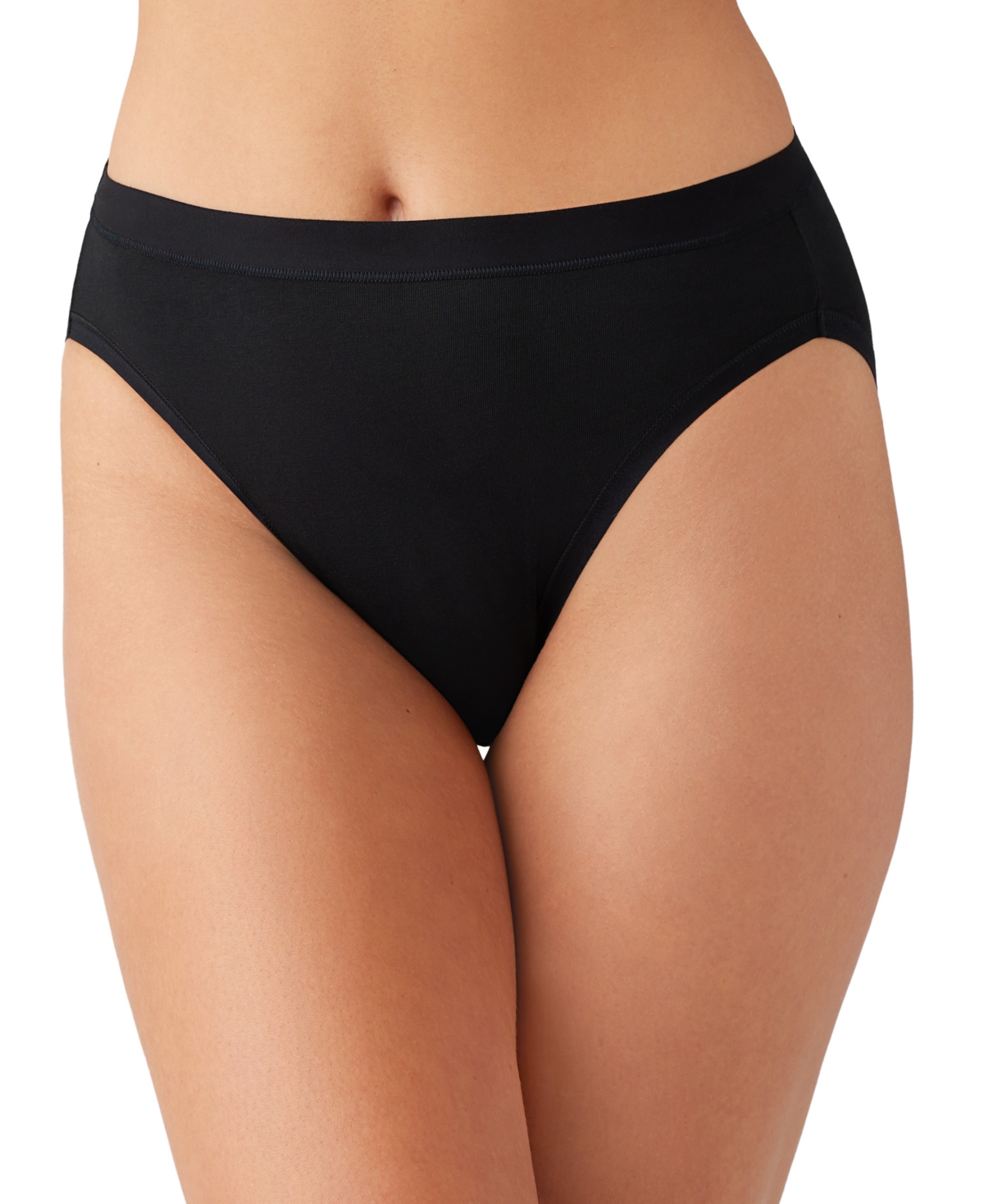 Shop Wacoal Women's Understated Cotton Hi-cut Underwear 879362 In Black