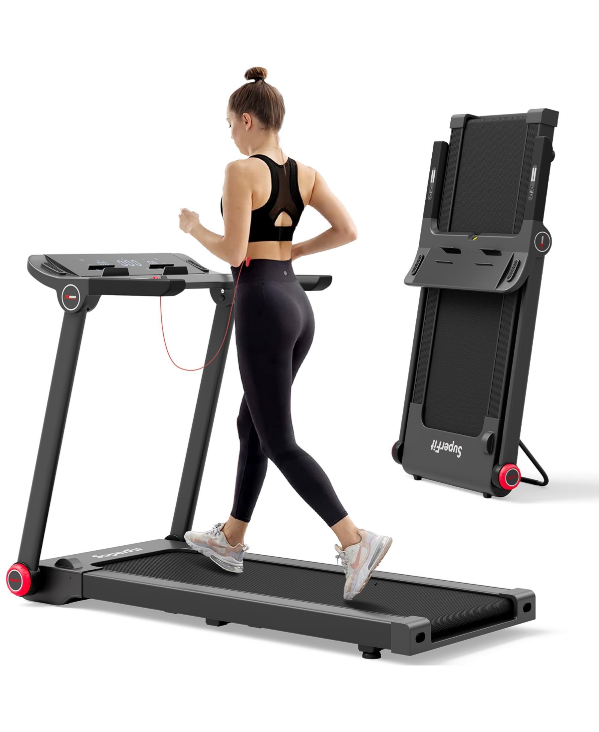 3.75HP Folding Treadmill Electric Running Machine W/ - Black