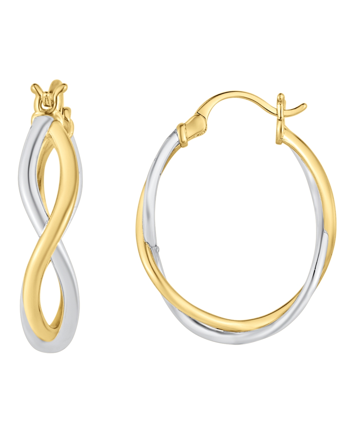 And Now This Two-tone Woven Hoop Earring In Silver And Gold
