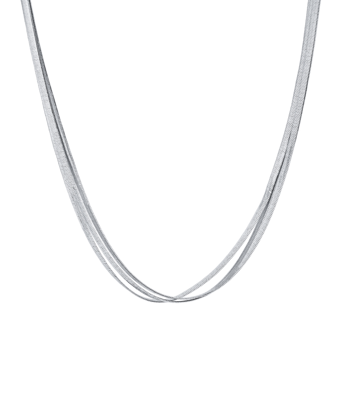 Triple Layer Necklace in 18K Gold Plated or Silver Plated - Silver