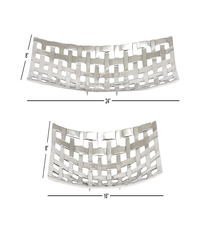 Rosemary Lane Aluminum Tray with Grid Design, Set of 2, 24", 16" W Macy's