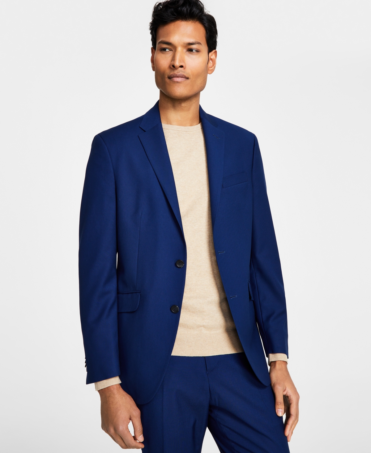 Men's Techni-Cole Suit Separate Slim-Fit Suit Jacket - Blue