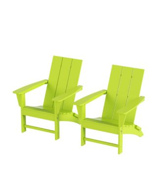 Modern Outdoor Folding Adirondack Chair (Set of 2)