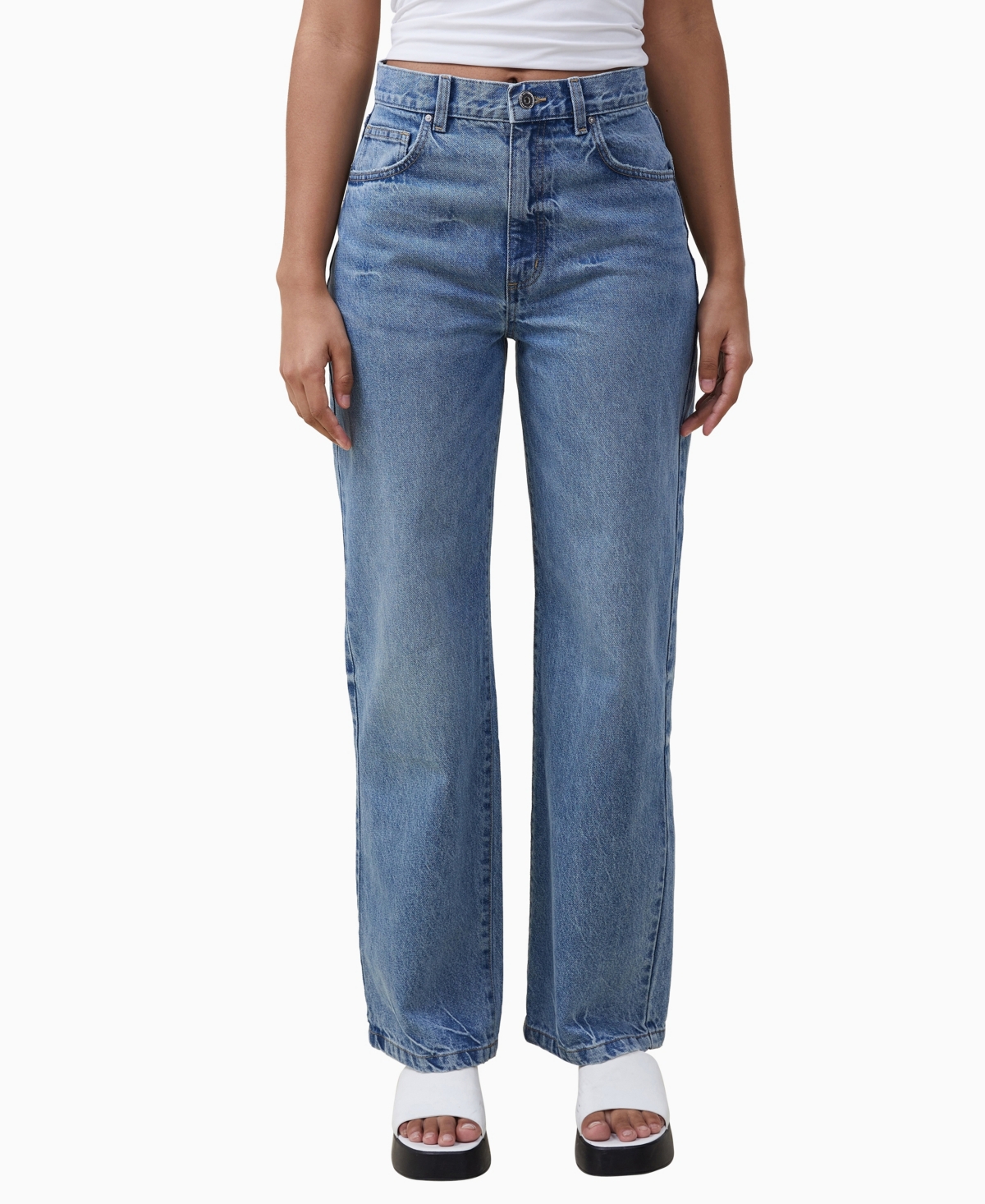 Cotton On Women's Loose Straight Jeans In Surfers Blue