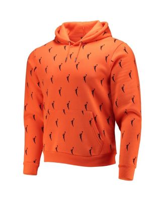 Men's Orange WNBA Allover Logowoman Pullover Hoodie