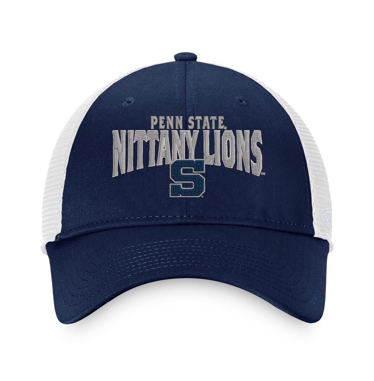 Мужская кепка Top of the World Navy, White Penn State Nittany Lions Breakout Trucker Snapback Hat — фото 3